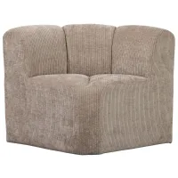 WOOOD Mojo eetbankje hoek met rugleuning ribstof donkerzand